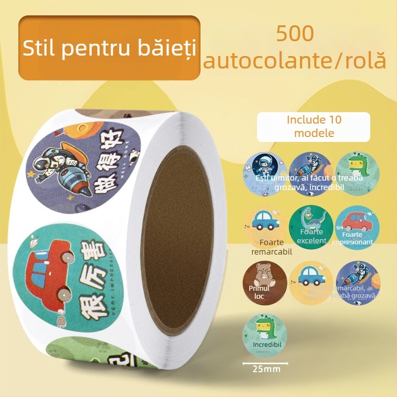 Stickere de recompense pentru copii cu floare roșie mică – încurajare în grădiniță, autocolante drăguțe autoadezive