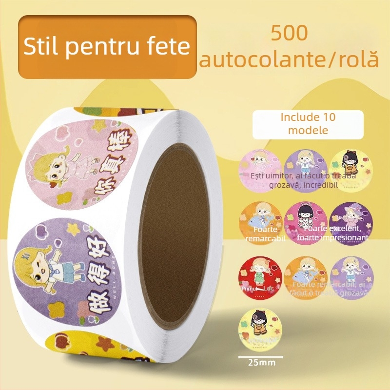 Stickere de recompense pentru copii cu floare roșie mică – încurajare în grădiniță, autocolante drăguțe autoadezive