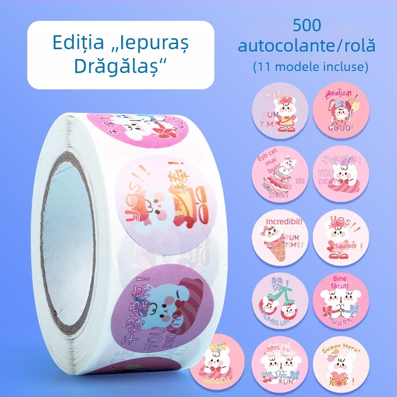 Stickere de recompense pentru copii cu floare roșie mică – încurajare în grădiniță, autocolante drăguțe autoadezive