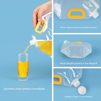 Sac portabil, transparent, cu duză de bere, pentru consum în aer liber și stocare lichide, de unică folosință