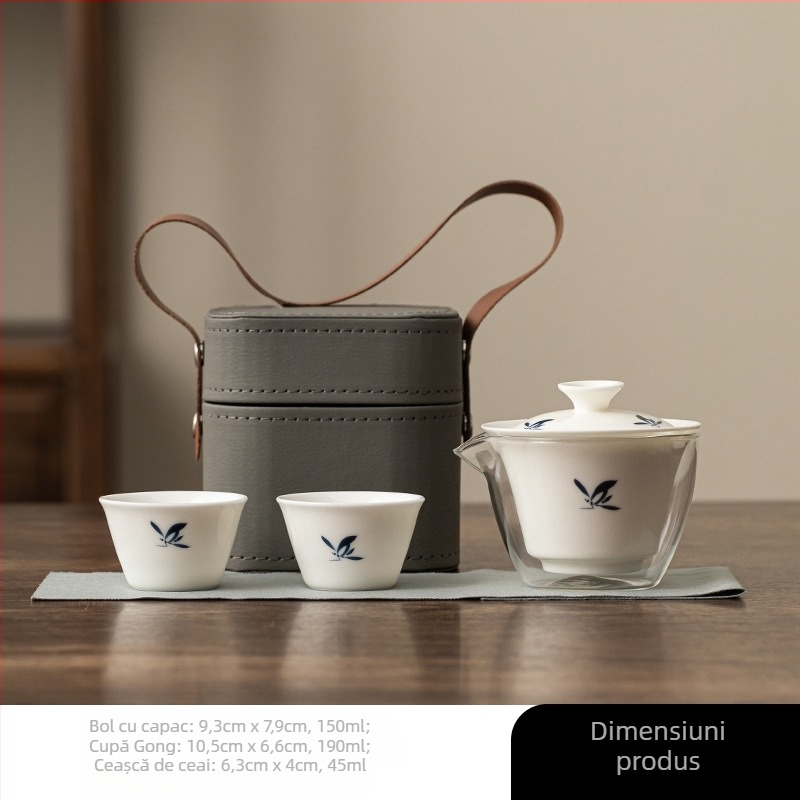 Set de ceai ceramic de călătorie, portabil pentru întâlniri în aer liber, cadou pentru clienți