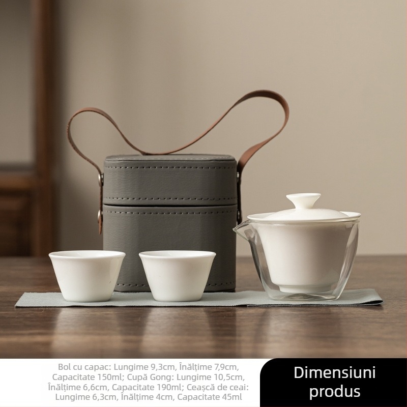 Set de ceai ceramic de călătorie, portabil pentru întâlniri în aer liber, cadou pentru clienți
