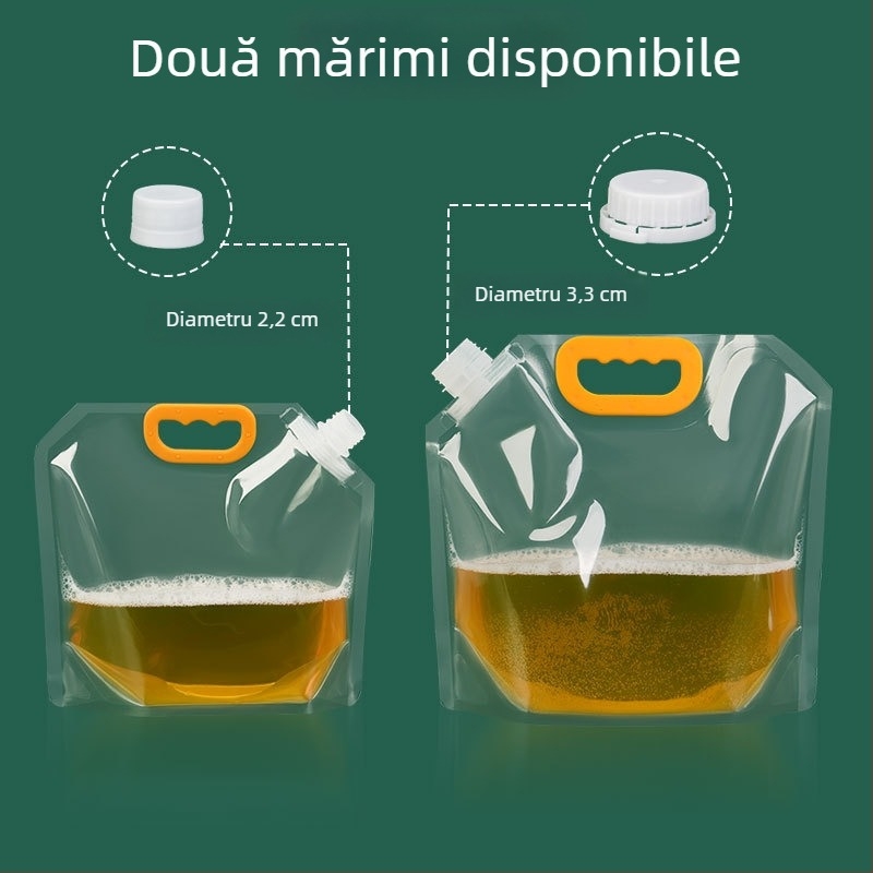 Pungă mare, de unică folosință, cu gură de turnare, pentru ambalarea berii, a supei de hot pot și a apei potabile în aer liber