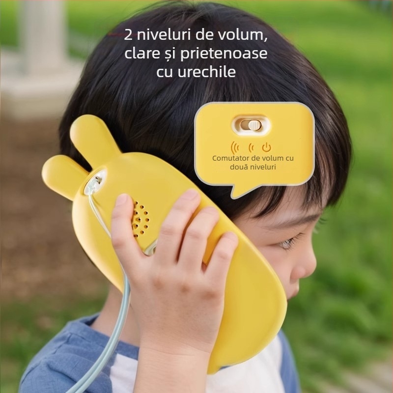 Vibrant Bear Telefon Educațional pentru copii – jucărie telefon moale din cauciuc, în formă de iepure, muzicală și interactivă pentru sugari (0–3 ani)