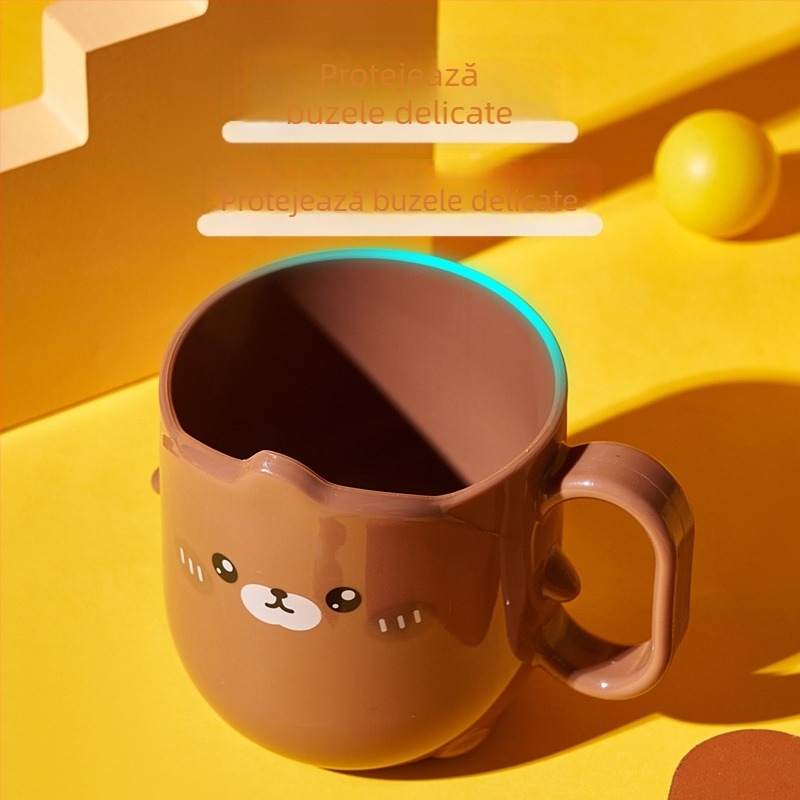 Pahar pentru periuța de dinți și clătire pentru copii, design drăguț cu desene animate, rezistent la căderi