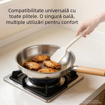 Tigaie din oțel inoxidabil 316L, fără strat, cu fund plat, îngroșată, pentru uz casnic, compatibilă cu plitele cu inducție și arzătoare pe gaz