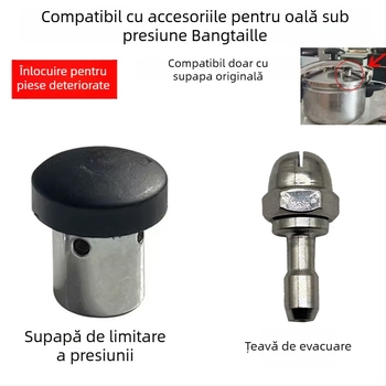 Accesoriu pentru oală sub presiune, protecție la explozie: supapă de limitare a presiunii, conductă de evacuare și supapă de siguranță