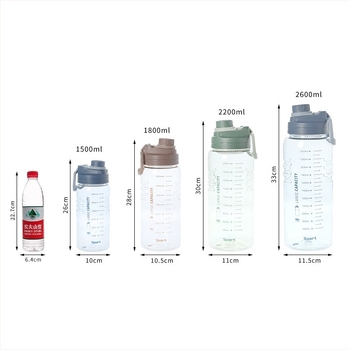 Cana din plastic transparent, rezistentă la temperaturi înalte, bidon sport pentru fitness și călătorii, capacitate 1,5 L