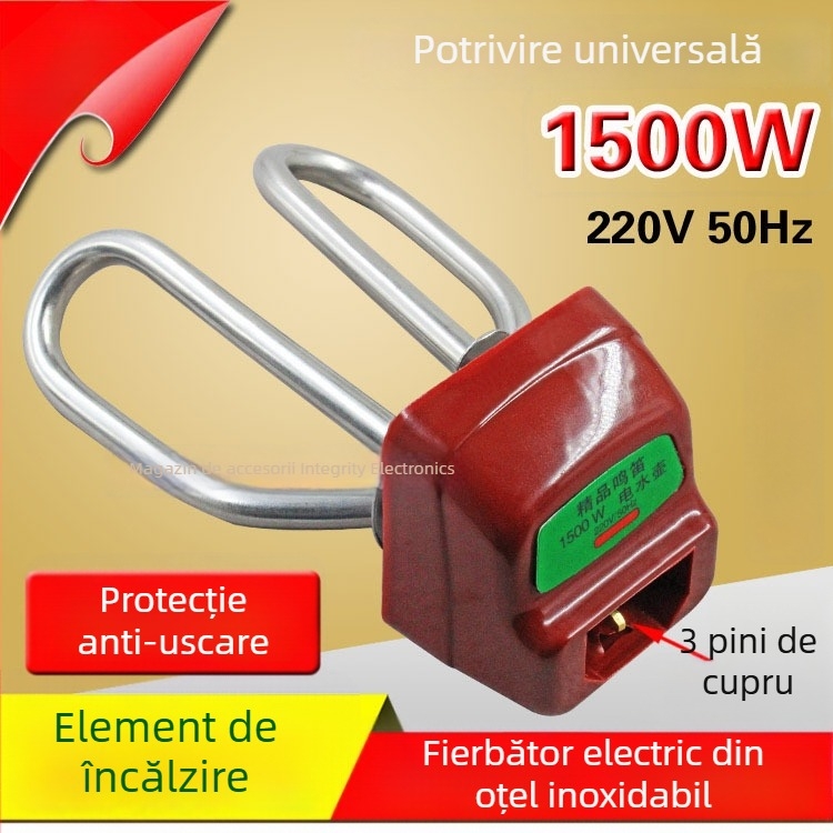 Set de accesorii pentru fierbător electric din oțel inoxidabil, protecție împotriva uscării, 1500W — conductă de încălzire, tijă de încălzire și nucleu de încălzire
