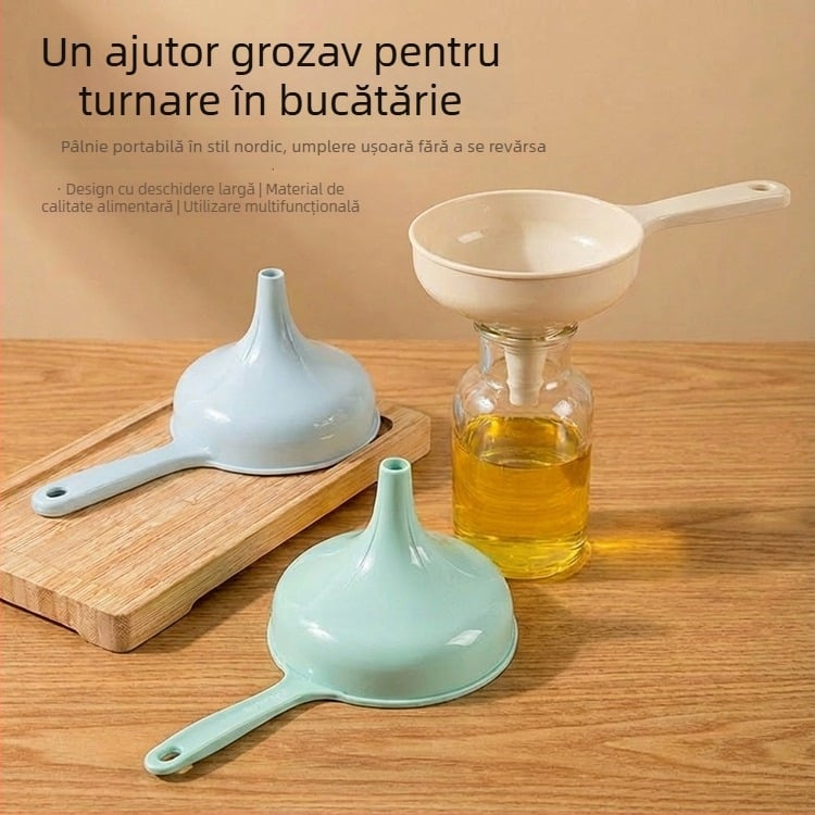 Pâlnie din plastic, întărită, multifuncțională pentru turnarea uleiului în bucătărie, sos de soia și vin