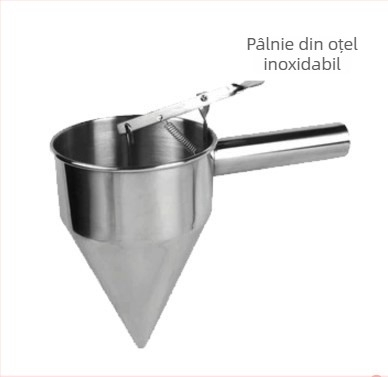 Set de unelte pentru takoyaki din oțel inoxidabil: pâlnie pentru bile de caracatiță, pâlnie conică pentru aluat și separator