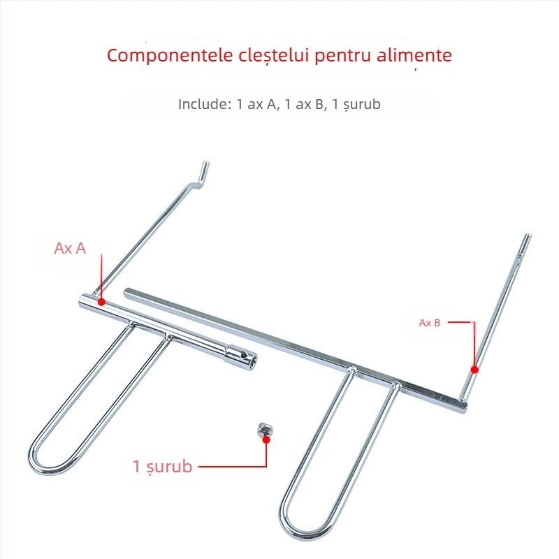 Ax rotativ pentru șpize cu furcă pentru pui, mâner pentru grătar și accesorii clip pentru coacere