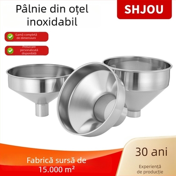 Pâlnie din oțel inoxidabil, cu diametru mare și filtru, de clasă comercială, pentru umplerea uleiului și a vinului, hopper de alimentare