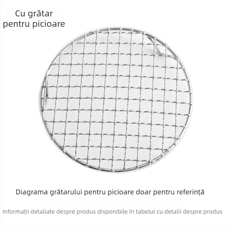 Grătar rotund din oțel inoxidabil pentru cuptor de uz casnic, cu frigărui