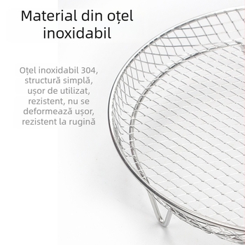 Raft/gril pentru air fryer din oțel inoxidabil 304, formă rotundă și pătrată, plasă de grilă, raft de deshidratare, accesoriu pentru friteuză