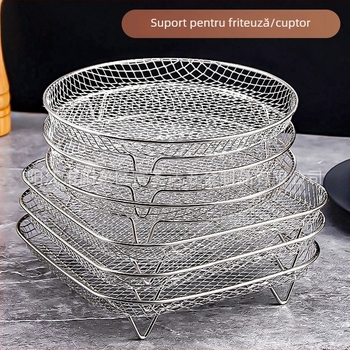 Accesorii multifuncționale pentru friteuza cu aer: grilă din oțel inoxidabil 304, grilă pentru abur, rafturi multistrat pentru dehidratare și filtrare