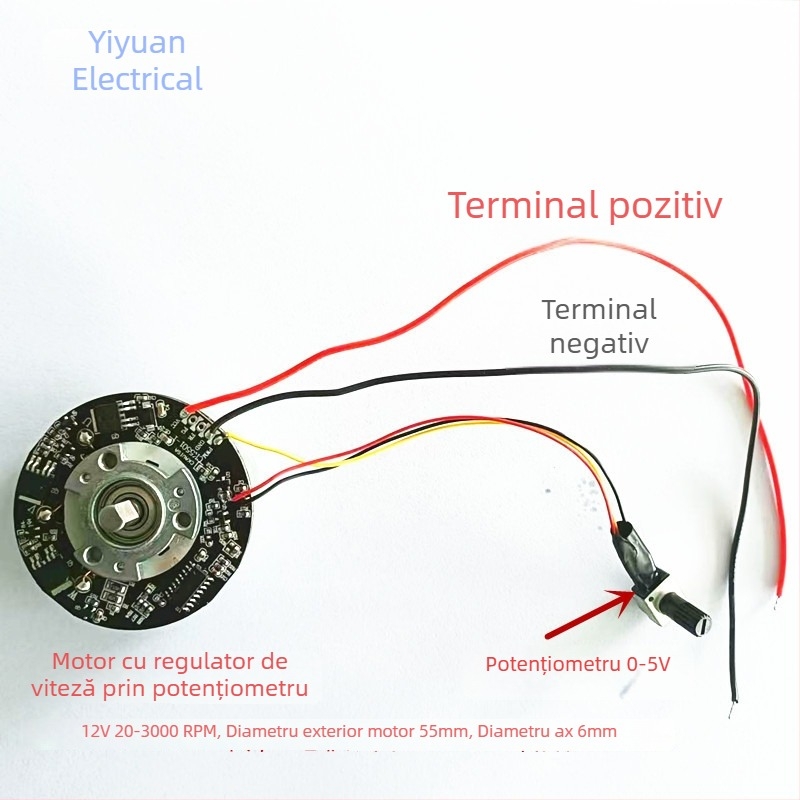 Motor DC fără perii, 24V, control PWM, 45W pentru electrocasnice