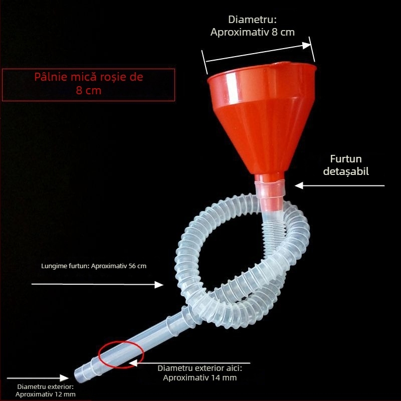 Funnel din plastic pentru alimentarea cu carburant a mașinilor și motocicletelor – ulei de motor, benzină și uree
