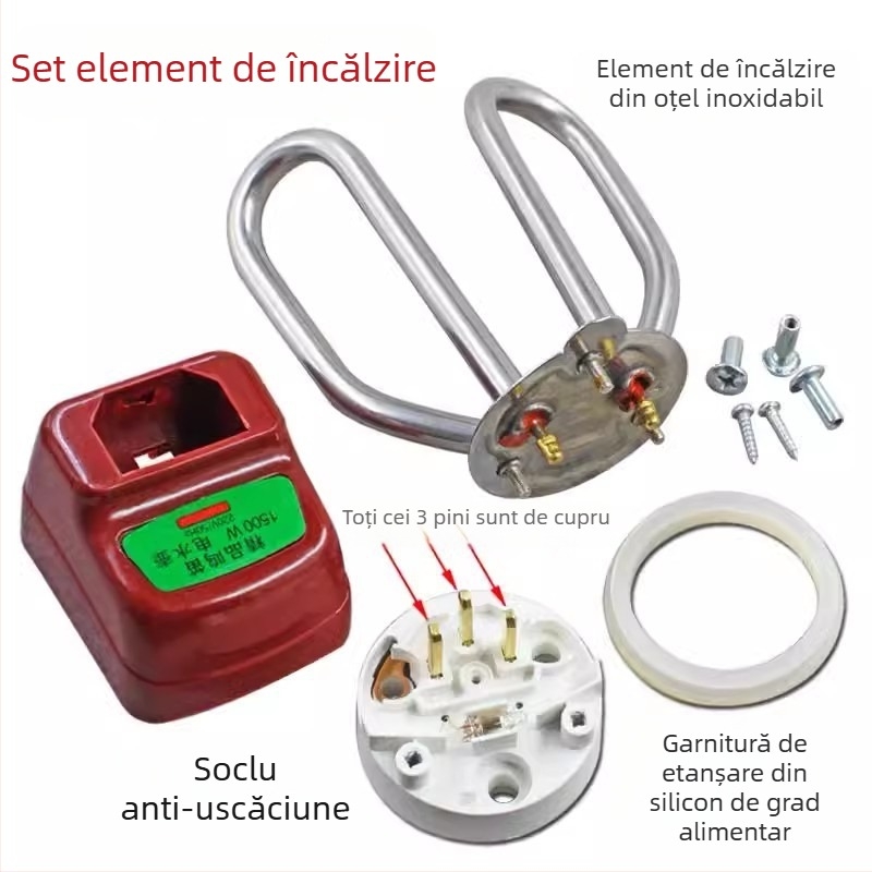 Set de accesorii pentru ceainic electric din oțel inoxidabil: tub de încălzire, tijă de încălzire și nucleu de încălzire, 1500W