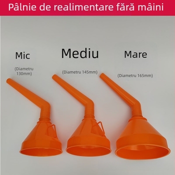 Pâlnie de alimentare cu țeavă curbată, fără mâini, cu filtru, diametru mare, pentru benzină și ulei de motor, pentru mașini și motociclete
