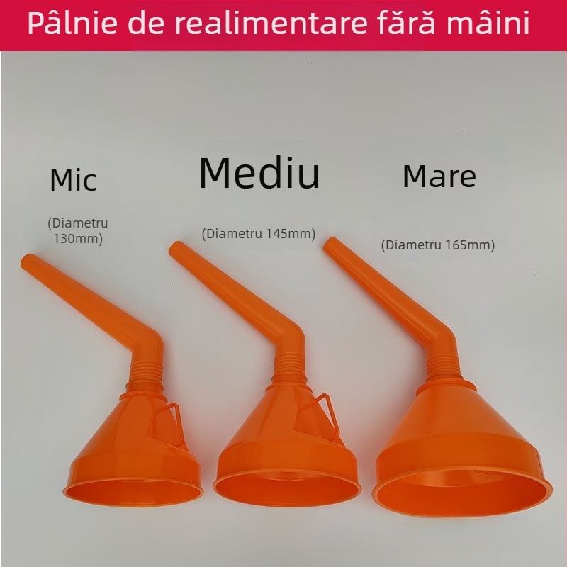Pâlnie de alimentare cu țeavă curbată, fără mâini, cu filtru, diametru mare, pentru benzină și ulei de motor, pentru mașini și motociclete