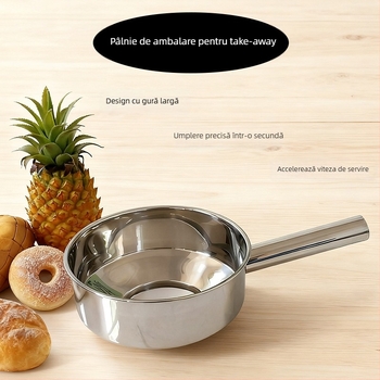 Snack din oțel inoxidabil cu bucăți de pui, supă picantă cu tăiței de orez, oală de lut cu orez prăjit, pentru luat la pachet, pungă de ambalare cu deschidere mare.
