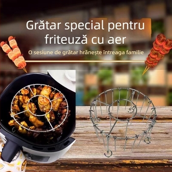 Frigărui rotunde din oțel inoxidabil alimentar pentru air fryer și cuptor, universale
