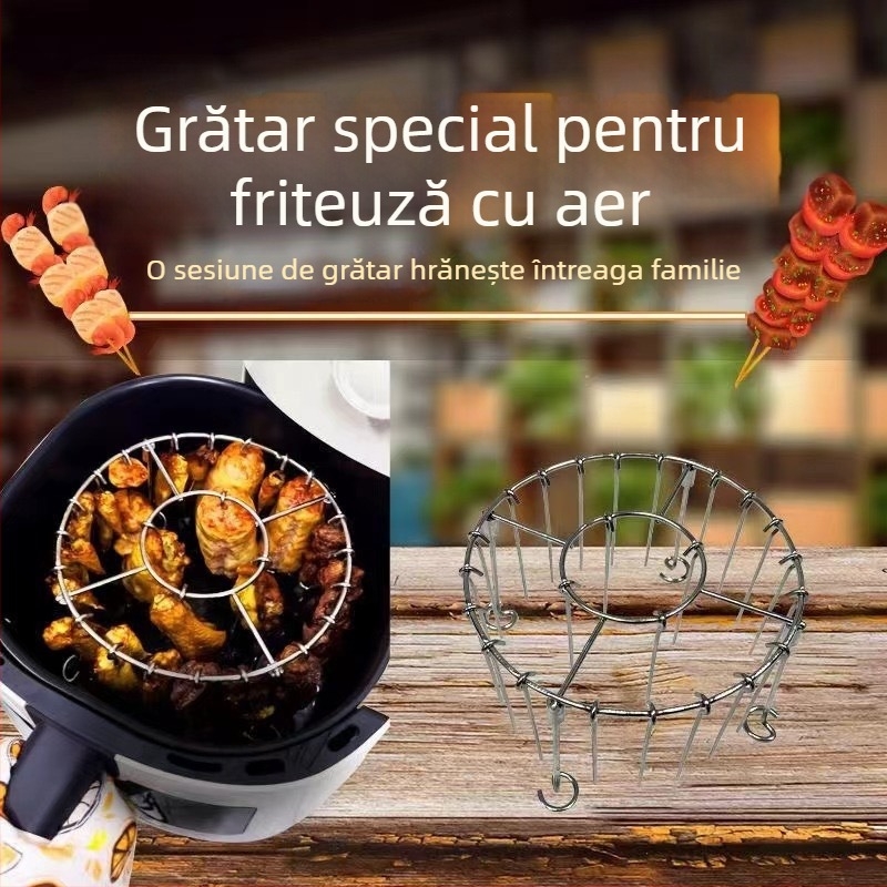 Frigărui rotunde din oțel inoxidabil alimentar pentru air fryer și cuptor, universale