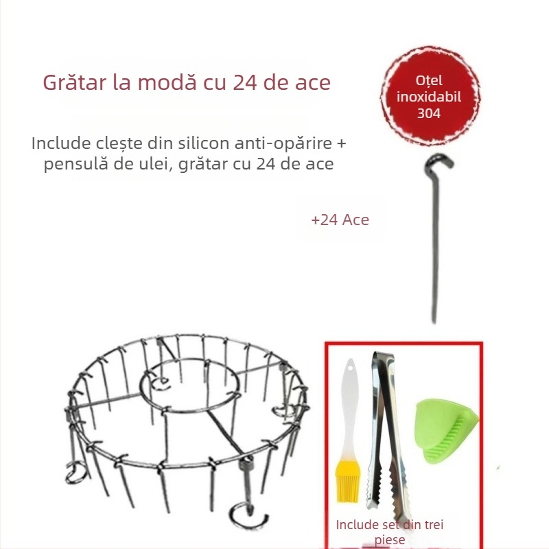 Frigărui rotunde din oțel inoxidabil alimentar pentru air fryer și cuptor, universale