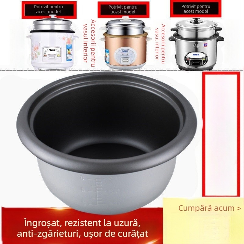 Vas interior pentru orez, cu strat antiaderent, formă triunghiulară veche, model 2345, 1,5 L, accesorii