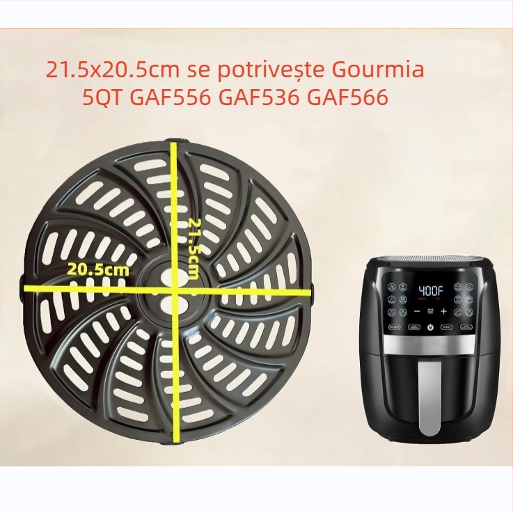 Tavă de înlocuire pentru friteuza cu aer Gourmia GAF698/GAF686 de 6QT, cu strat antiaderent