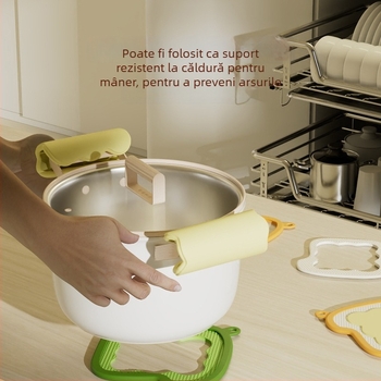 Suport de masă din silicon, rezistent la temperaturi, pentru pahare, farfurii și oale – covoraș pătrat premium pentru masă
