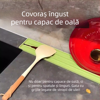 Covoraș din silicon pentru capace de oale, pe blat de bucătărie, multifuncțional, anti-alunecare și drenaj pentru spații înguste, fără găuri