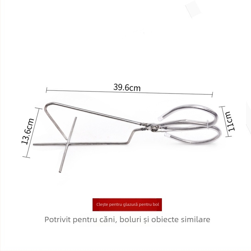 Set unelte glazură ceramică: clipsuri de glazură din oțel inoxidabil, dispozitiv de scufundare a glazurii, clește de glazurare, unelte de glazurare pentru ceramică crudă; include ceașcă și farfurie
