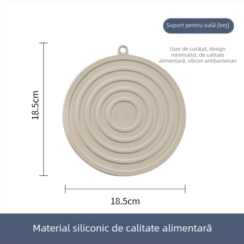 Covoraș rotund din silicon izolant, rezistent la temperaturi înalte, anti-arsuri, antiderapant, pentru masă și oale cu inducție.