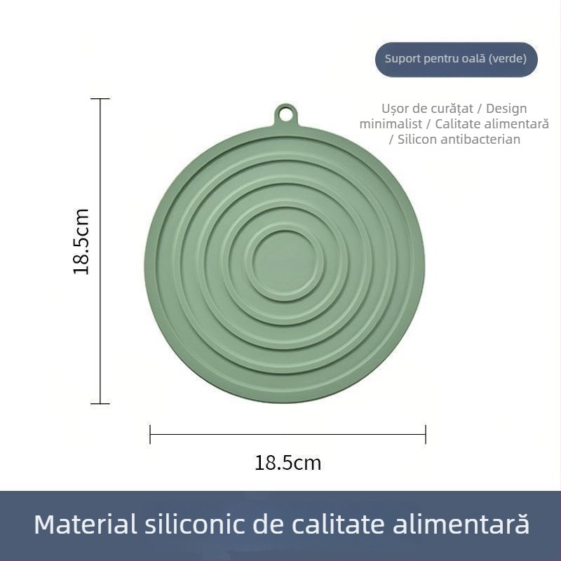 Covoraș rotund din silicon izolant, rezistent la temperaturi înalte, anti-arsuri, antiderapant, pentru masă și oale cu inducție.