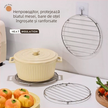Covoraș din oțel inoxidabil cu izolație termică pentru oale și vase, anti-arși, anti-alunecare, gros, suport pentru cești și farfurii