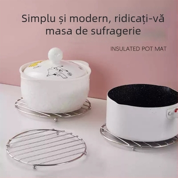 Covoraș din oțel inoxidabil cu izolație termică pentru oale și vase, anti-arși, anti-alunecare, gros, suport pentru cești și farfurii