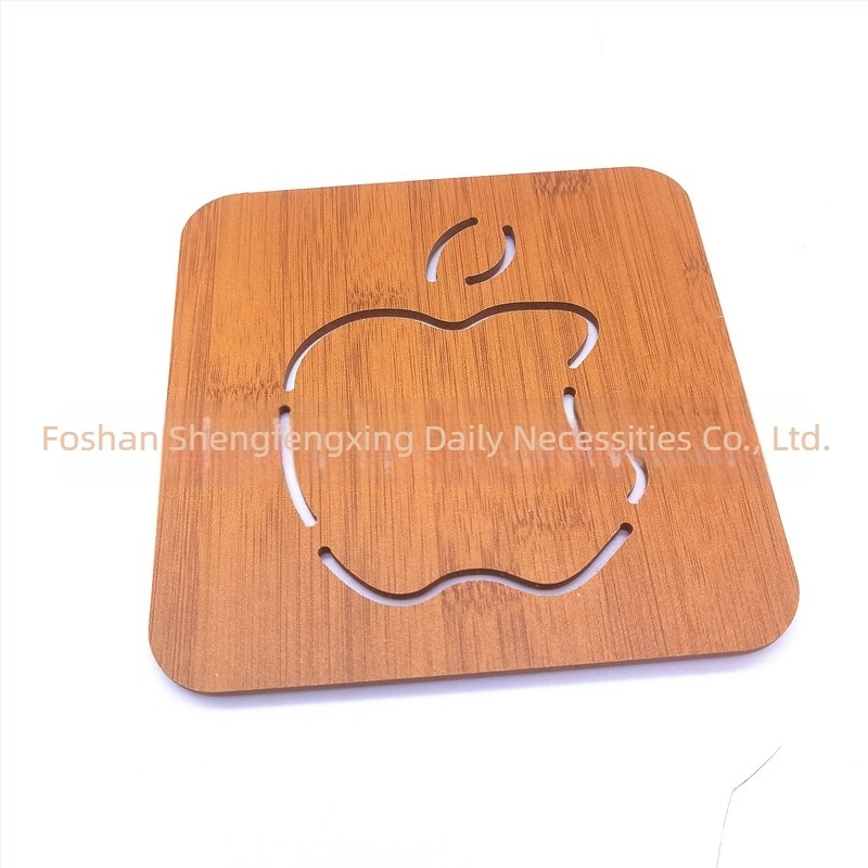 Suport din lemn masiv, cu decupaje, 16×16 cm, izolație termică, pentru oale, boluri, farfurii și cești, stil minimalist modern
