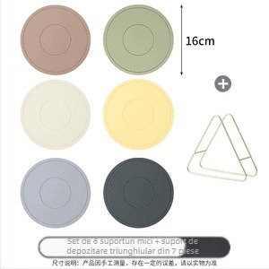 Covoraș din silicon rezistent la temperatură, anti-arzură, pentru servire acasă — boluri, farfurii și pahare