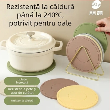 Covoraș din silicon rezistent la temperatură, anti-arzură, pentru servire acasă — boluri, farfurii și pahare
