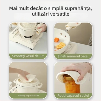 Covoraș din silicon rezistent la temperatură, anti-arzură, pentru servire acasă — boluri, farfurii și pahare