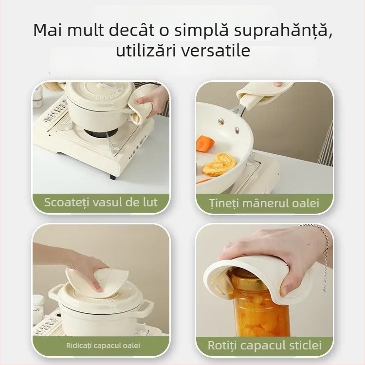 Covoraș din silicon rezistent la temperatură, anti-arzură, pentru servire acasă — boluri, farfurii și pahare