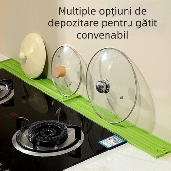 Covor pentru capace de oale, design pentru blat, spațiu de depozitare multifuncțional pentru capace și sticle cu condimente, fără găuri
