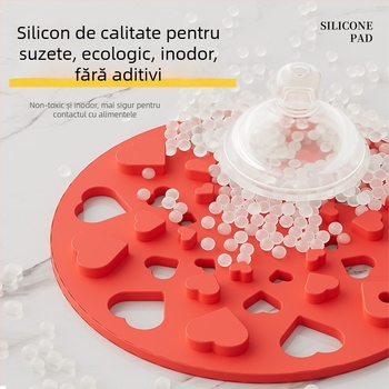 Covoraș din silicon rezistent la căldură, rotund, pentru farfurii, boluri, cești și oale