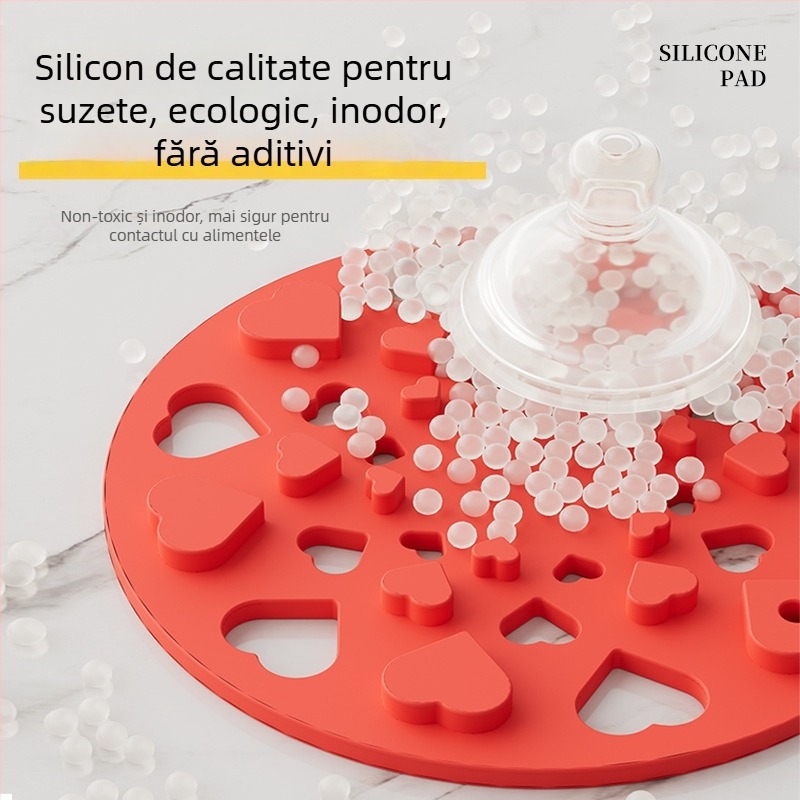 Covoraș din silicon rezistent la căldură, rotund, pentru farfurii, boluri, cești și oale