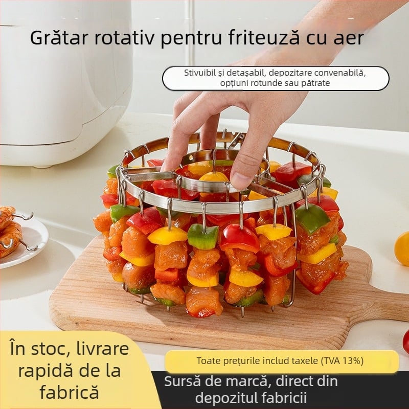 Gril din oțel inoxidabil 304 pentru friteuză cu aer – pentru carne și frigărui