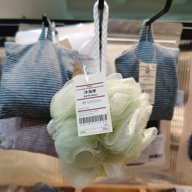 Bilă de baie mare pentru adulți, burete de baie în stil japonez, exfoliere pentru spate, bilă de baie cu bule și floare de baie.