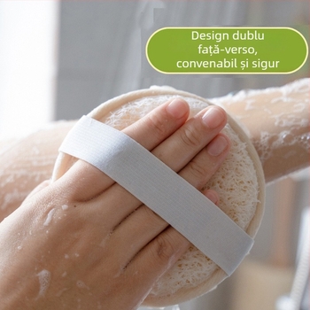 Minge de baie cu loofah, față dublă, pentru exfoliere delicată și masaj