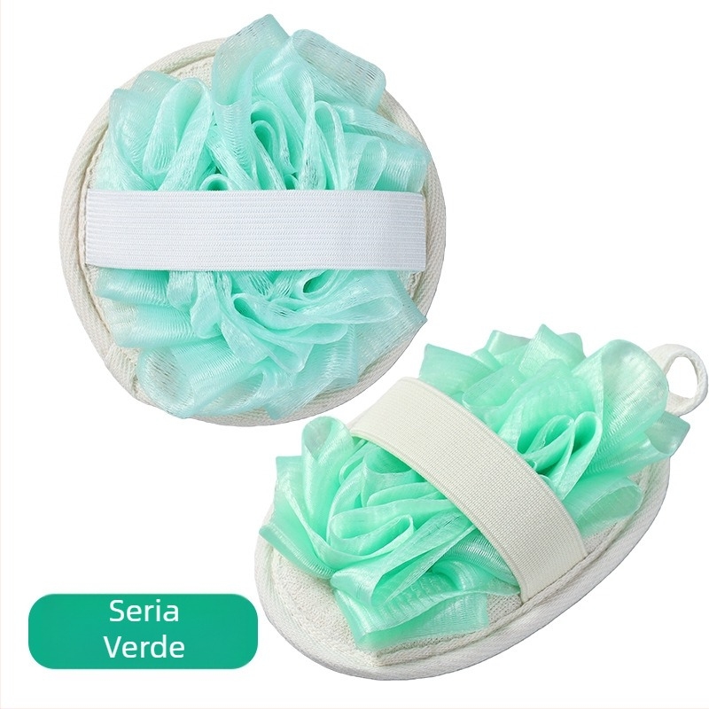 Minge de baie cu loofah, față dublă, pentru exfoliere delicată și masaj